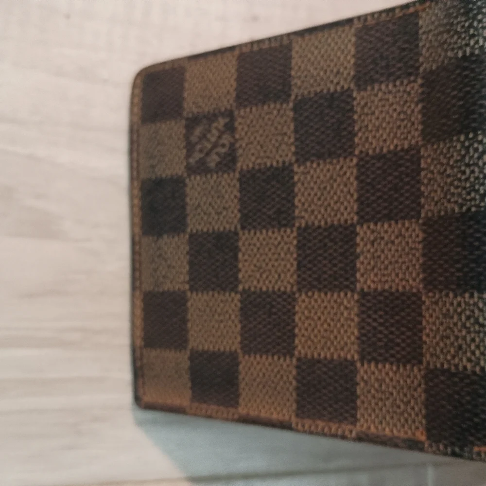 Authentic LOUIS VUITTON Damier Porte Monnaie  Wallet Brown